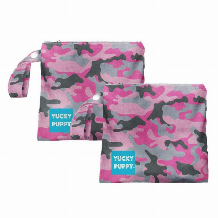 Yucky Puppy Pink Camo Dog Poop Bag Holders, Standard Size 6.75x6.25 Pink
