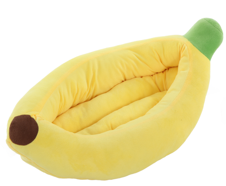 Silicute DBA H&E Global Sourcing Inc. Small Banana Shaped Dog Bed 23.62in Banana Yellow