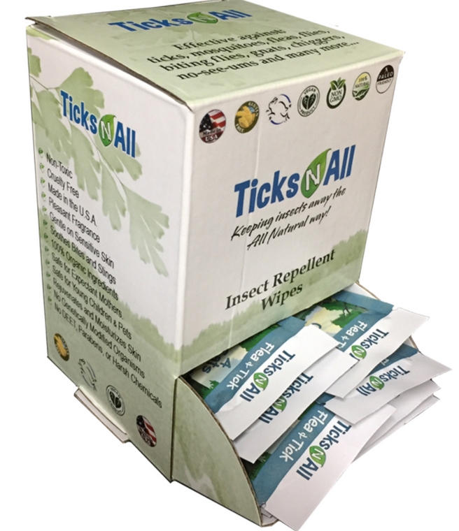 Ticks-N-All All Natural Flea and Tick Wipes 4 Cats (50 count.) 50 count