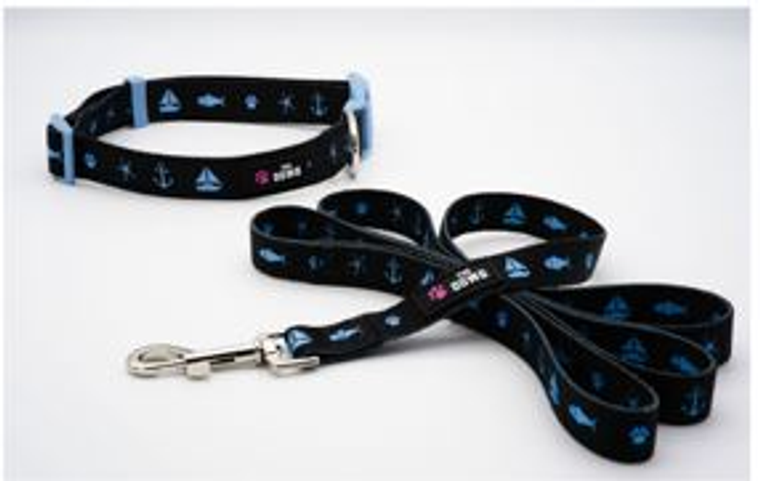 The Dowg Brand Dog Collar And Leash Set M Sails And Wagging Tails
