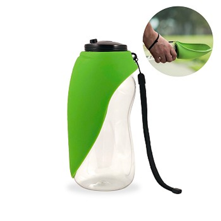 Flipo Group, Ltd. Fold-A-Bowl - Portable Pet Water Bottle and Bowl Green
