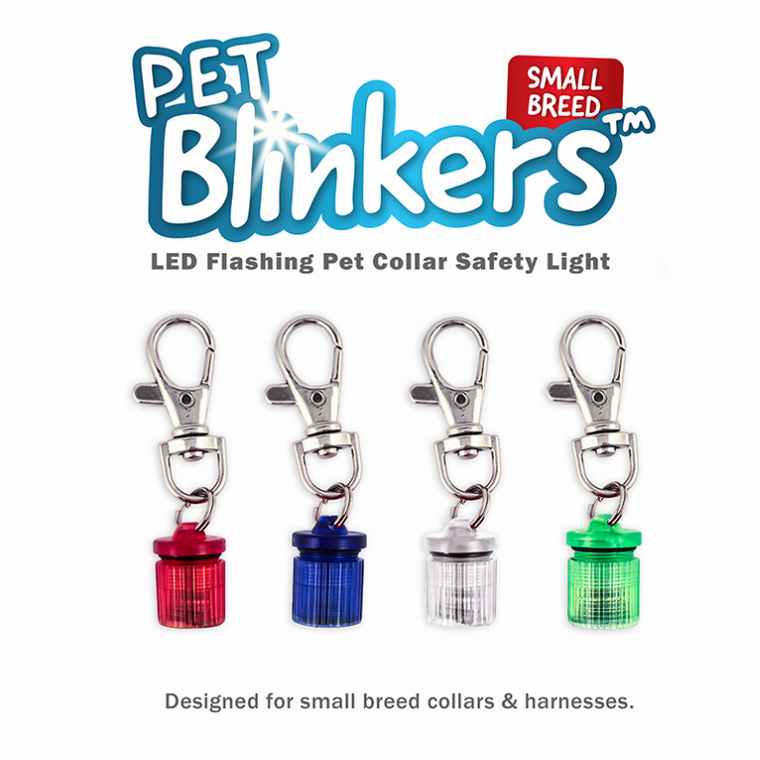 Flipo Group, Ltd. Pet Blinkers Flashing LED Pet Safety Light Small Breed Blue - Blue/White LED