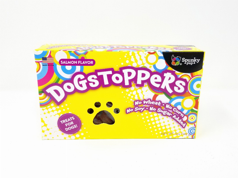 Spunky Pup Dog Toys Dogstoppers Dog Treats, Salmon Flavor, 5 oz Salmon-flavored Semi-Moist Dog Treats