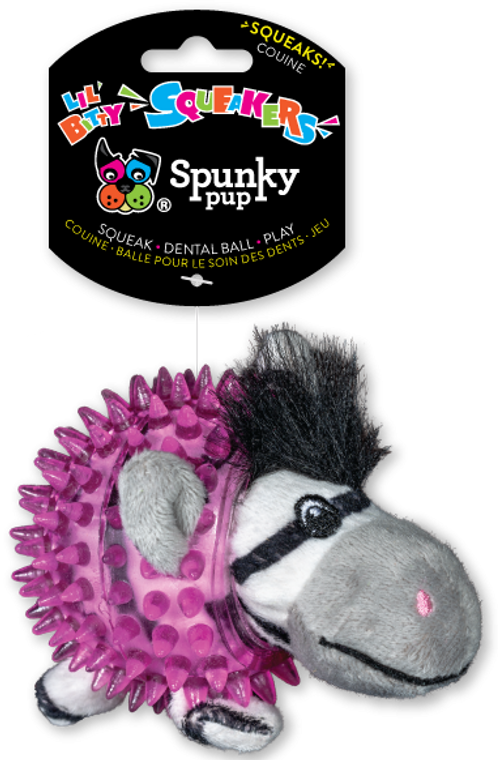 Spunky Pup Dog Toys Lil' Bitty Squeakers Zebra