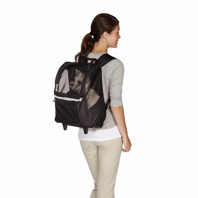 Pet Edge CR On the Go Rolling Backpack Blk Black