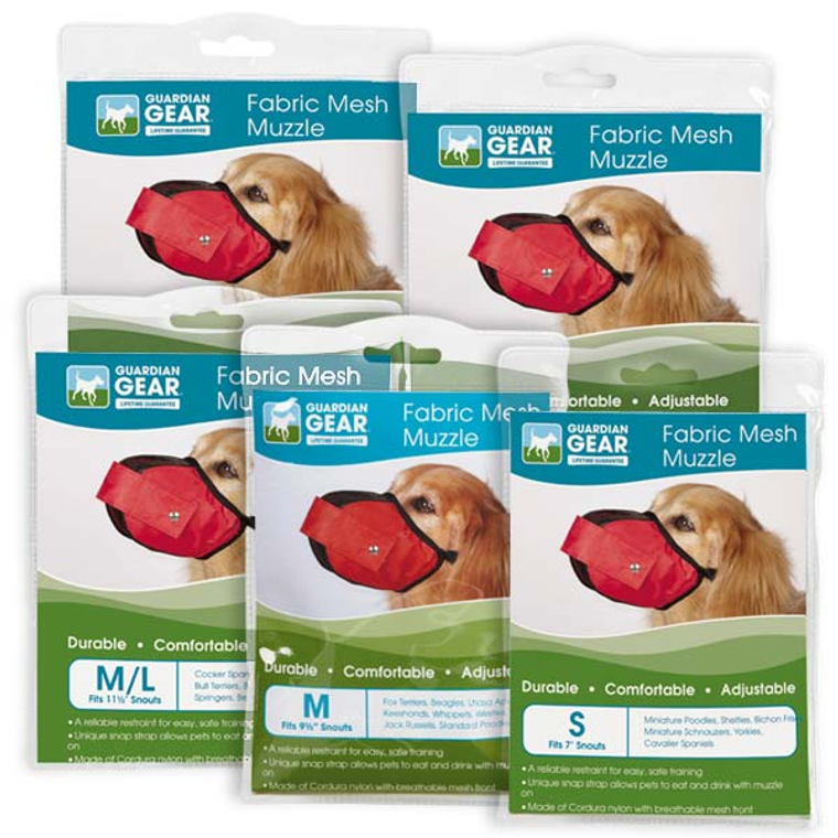 Pet Edge GG Fabric Mesh Muzzle Medium/Large Red