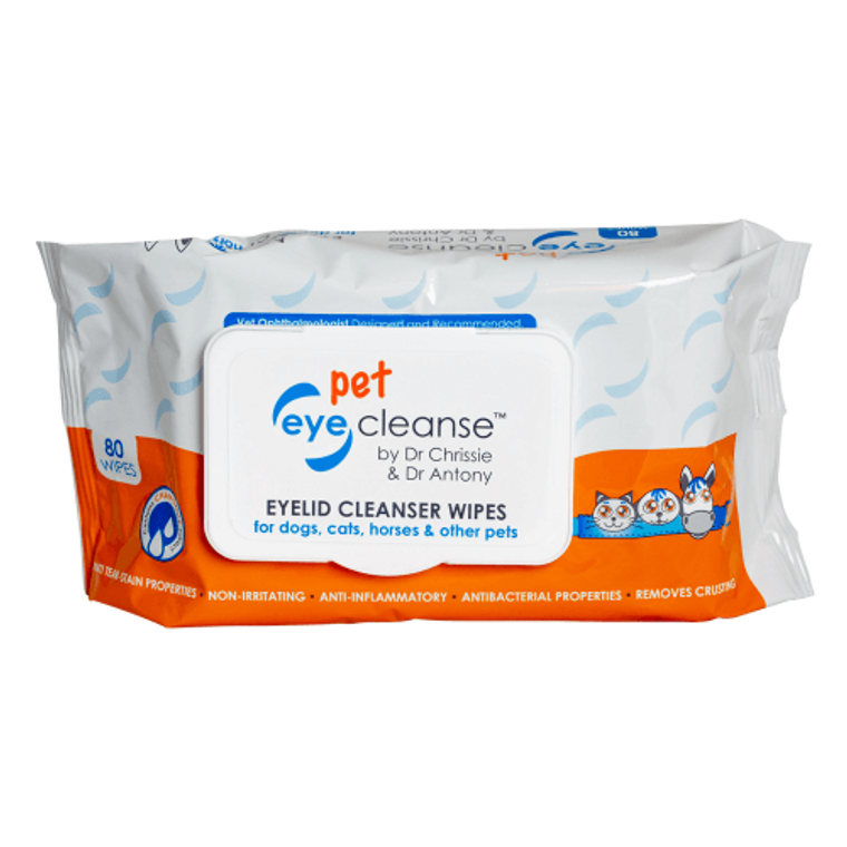Chrissanthie Cosmetics Pet Eye Cleanse Wipes by Dr. Chrissie and Dr. Antony 80 count Orange, White, Blue And Black
