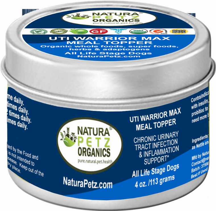 Organic Pet Systems Uti Warrior Max Meal Topper* Chronic Urinary Tract Infection & Inflammation Support* DOG 650 mg.