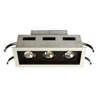 Mini Multiple LED Three Light Remodel Housing with Trim and Light Engine (1357|MT-3LD311R-F940-BK)