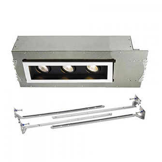 Mini Multiple LED Three Light New Construction Housing with Trim and Light Engine (1357|MT-3LD311NA-W940BK)