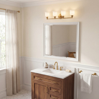 Melrose 4-Light Bathroom Vanity Light in Warm Brass (128|8-6836-4-322)