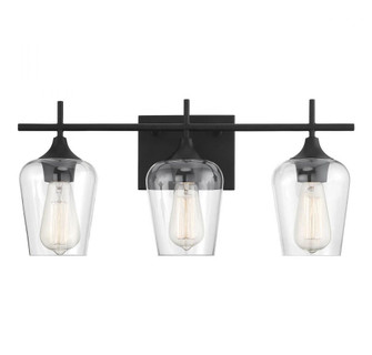 Octave 3-Light Bathroom Vanity Light in Black (128|8-4030-3-BK)