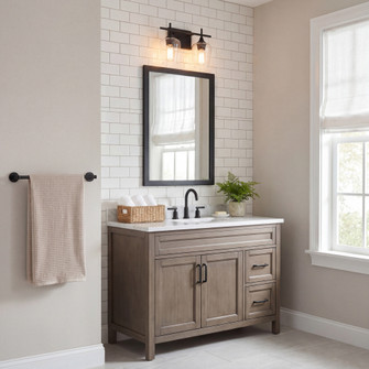 Octave 2-Light Bathroom Vanity Light in Black (128|8-4030-2-BK)