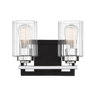 Redmond 2-Light Bathroom Vanity Light in Matte Black with Polished Chrome Accents (128|8-2154-2-67)