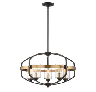 Kirkland 5-Light Pendant in English Bronze and Warm Brass (128|7-8041-5-79)