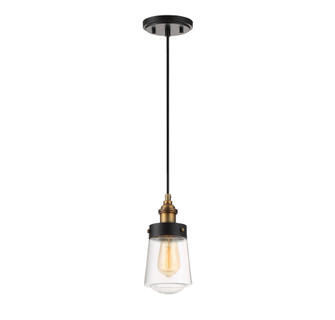 Macauley 1-Light Mini-Pendant in Vintage Black with Warm Brass (128|7-2064-1-51)