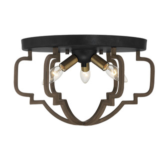 Westwood 3-Light Ceiling Light in Barrelwood with Brass Accents (128|6-0304-3-96)