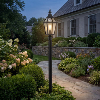 Jackson 1-Light Outdoor Post Lantern in Matte Black with Gold Highlights (128|5-724-153)