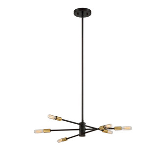 Lyrique 6-Light Chandelier in Bronze with Brass Accents (128|1-7000-6-77)