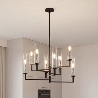 Folsom 8-Light Adjustable Chandelier in Matte Black with Polished Chrome Accents (128|1-2139-8-67)