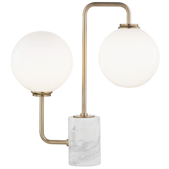 2 Light Table Lamp With A Marble Base (6939|HL170201-AGB)