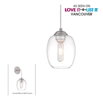 1 Light Wall Sconce with Brushed Nickel Finish and Clear Glass (77|P931-084)
