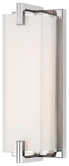 LED Wall Sconce with Chrome Finish and Mitered White Glass (77|P5219-077-L)