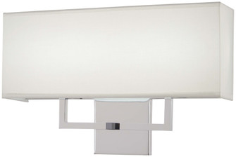 LED Wall Sconce in Chrome Finish with White Fabric Shade (77|P472-077-L)