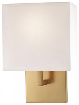 1 Light Wall Scone with Honey Gold Finish and White Fabric Shade (77|P470-248)