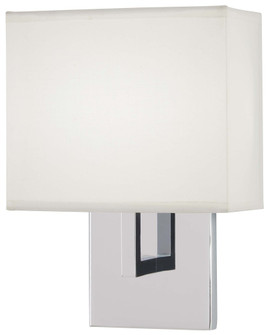 LED Wall Sconce in Chrome Finish with White Fabric Shade (77|P470-077-L)