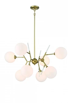 8 Light Chandelier in Honey Gold Finish with Acrylic Accents and Etched Opal Glass (77|P1488-248)