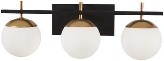 3 Light Bath in Weathered Black Finish with Autumn Gold Accents with Etched Opal Glass (77|P1353-618)
