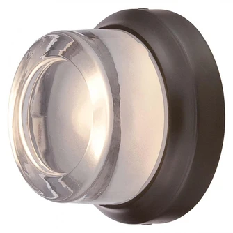 LED Wall Sconce /Flush Mount with Oil Rubbed Bronze Finish and Solid Clear Cylinder Glass with Frost (77|P1240-143-L)