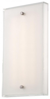 LED Sconce with Brushed Nickel Finish and Mitered Glass / White Inside (77|P1142-084-L)