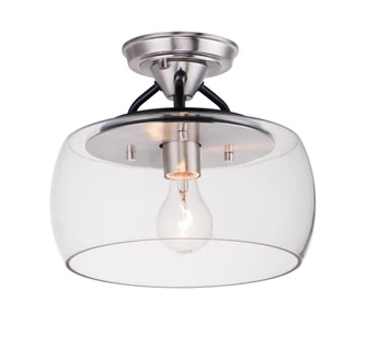 Goblet-Semi-Flush Mount (19|26129CLBKSN)