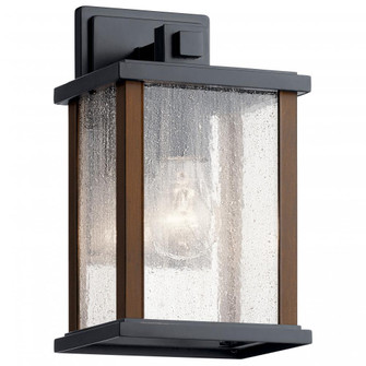 Marimount 11'' 1 Light Outdoor Wall Light with Clear Ribbed Glass in Black (2|59016BK)