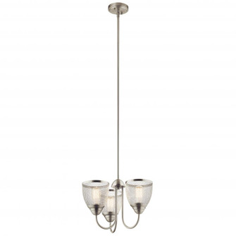Voclain 12.5'' 3 Light Convertible Chandelier/Semi Flush with Mesh Shade in Brushed Nickel (2|52268NI)