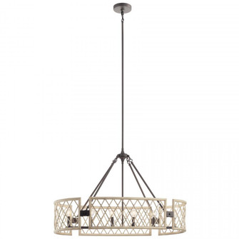 Oana™ 6 Light Oval Chandelier White Washed Wood (2|52078WWW)