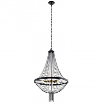Alexia 39.5'' 5 Light Chandelier with Crystal Beads in Textured Black (2|52047BKT)