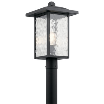 Capanna 18.25 inch 1 Light Post Light with Clear Water Glass in Textured Black (2|49927BKT)