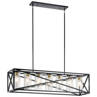 Moorgate 48'' 7 Light Linear Chandelier with Clear Glass in Black and Brass (2|44082BK)