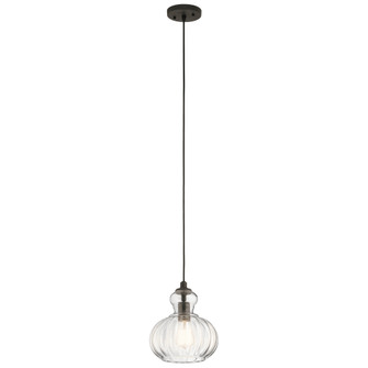 Riviera 10.25'' 1 Light Pendant with Clear Ribbed Glass in Olde Bronze (2|43956OZ)