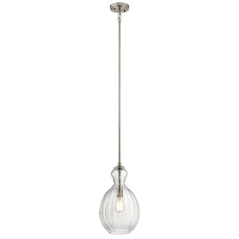 Riviera 16'' 1 Light Pendant with Clear Ribbed Glass in Brushed Nickel (2|43953NI)