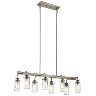 Braelyn 11.25'' 8 Light Linear Chandelier with Clear Seeded Glass Classic Pewter (2|43457CLP)