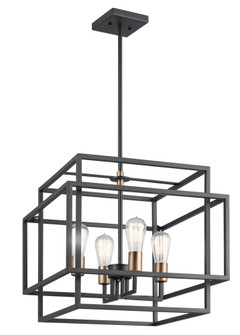 Taubert 16.5'' 4 Light Pendant with Black and Natural Brass Accents (2|43984BK)