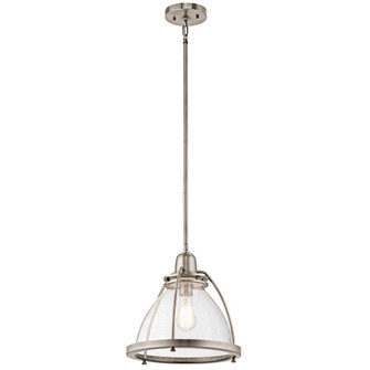 Silberne 13.25'' 1 Light Pendant with Clear Seeded Glass in Classic Pewter (2|43737CLP)