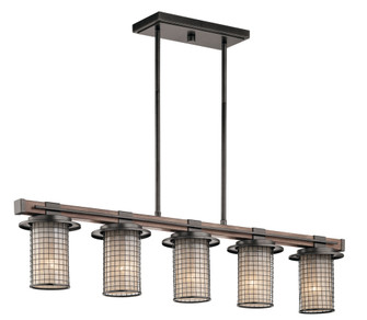 Ahrendale™ 5 Light Linear Chandelier Anvil Iron (2|43590AVI)