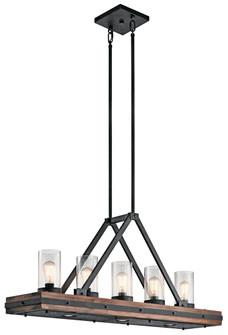Colerne 46.5'' 8 Light Linear Chandelier Clear Seeded Glass Auburn Stained (2|43491AUB)