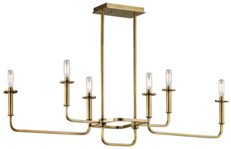 Alden 17.5'' Linear Chandelier in Natural Brass (2|43362NBR)