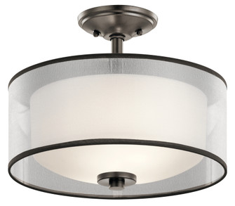 Tallie 13.5'' 2 Light Semi Flush with Satin Etched White Inner Diffuser and Light Umber Transluce (2|43154MIZ)